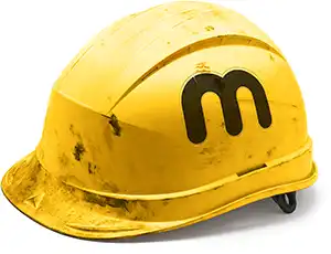 a yellow hardhat displaying a Method insurance logo